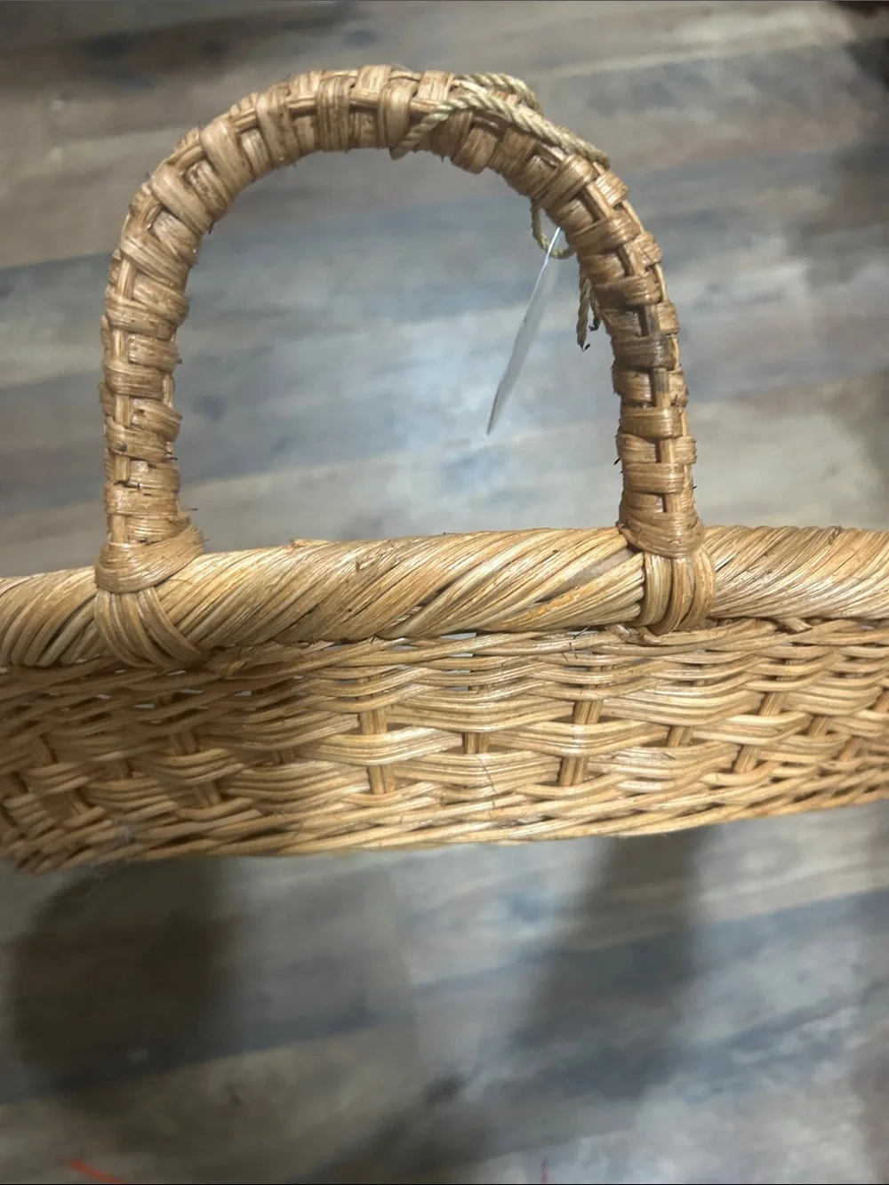 Threshold Woven Round Tray with Handles - Natural Tan 19 3/4 Lx18 W x6 1/4’ H
